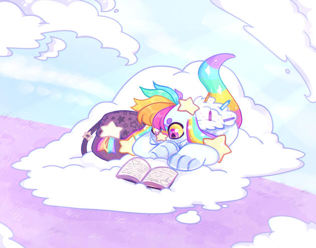 This is our 2nd mascot, Sock! Sock is Charm's younger brother!